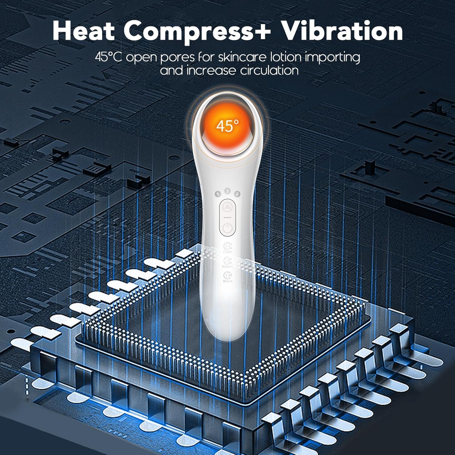 Neck Face Massager, Microcurrent Facial Sculpting Tool, Rechargeable Face Lifting Device with Vibrate, Warm, Pores Cleansing with Cotton Ring, Clean and Moisturize, Reduce Wrinkle, Fine Lines image number 3