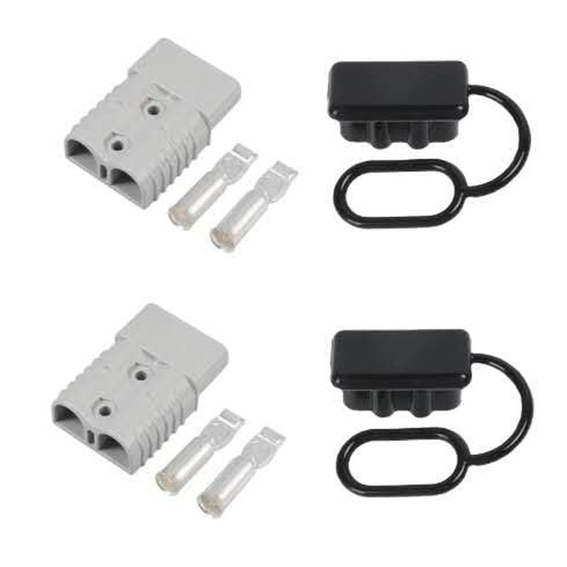 2 PCS or 4 PCS Sets 120A Anderson Plug Connectors with Dustproof Covers and Copper Terminals &ndash; Heavy Duty 12V/24V DC Power Connectors for Solar, Winch, Caravan, Trailer & 4WD (2 with Cover) image number 2