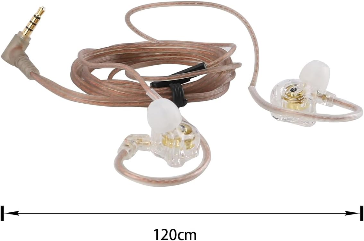 Laroal in Ear Monitors for Musicians, IEM Earbuds, Earphones with Deep Bass, Driver, over Ear Headset for Musicians Stage (Clear with Microphone) image number 6