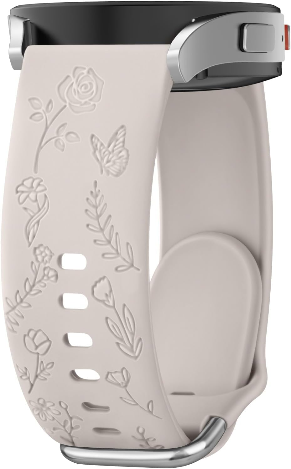 Silicone Strap for Garmin Venu SQ Band, Vivoactive 5 Band/Forerunner 245 Strap, 20Mm Soft Comfortable Sport Wristbands for Garmin Vivoactive 5/3/Venu/Forerunner 645/245 Music - Sand Pink image number 4