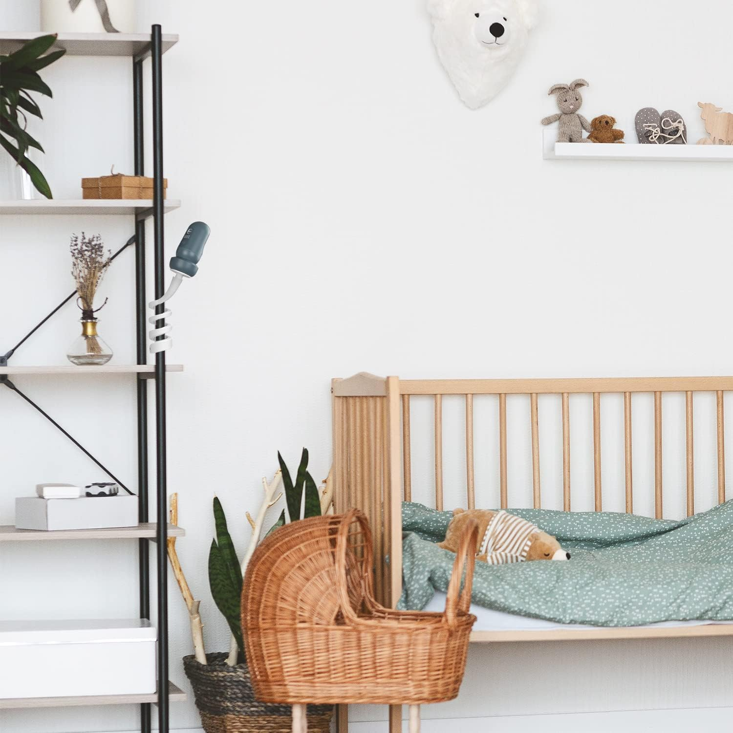 HOLACA Flexible Twist Mount for Owlet Cam 2 and Owlet Cam Baby Monitor Camera Stand with 1/4 Threaded Hole and Adjustable 360 Degree Mount for Crib Nursery(With Base Connect) image number 6