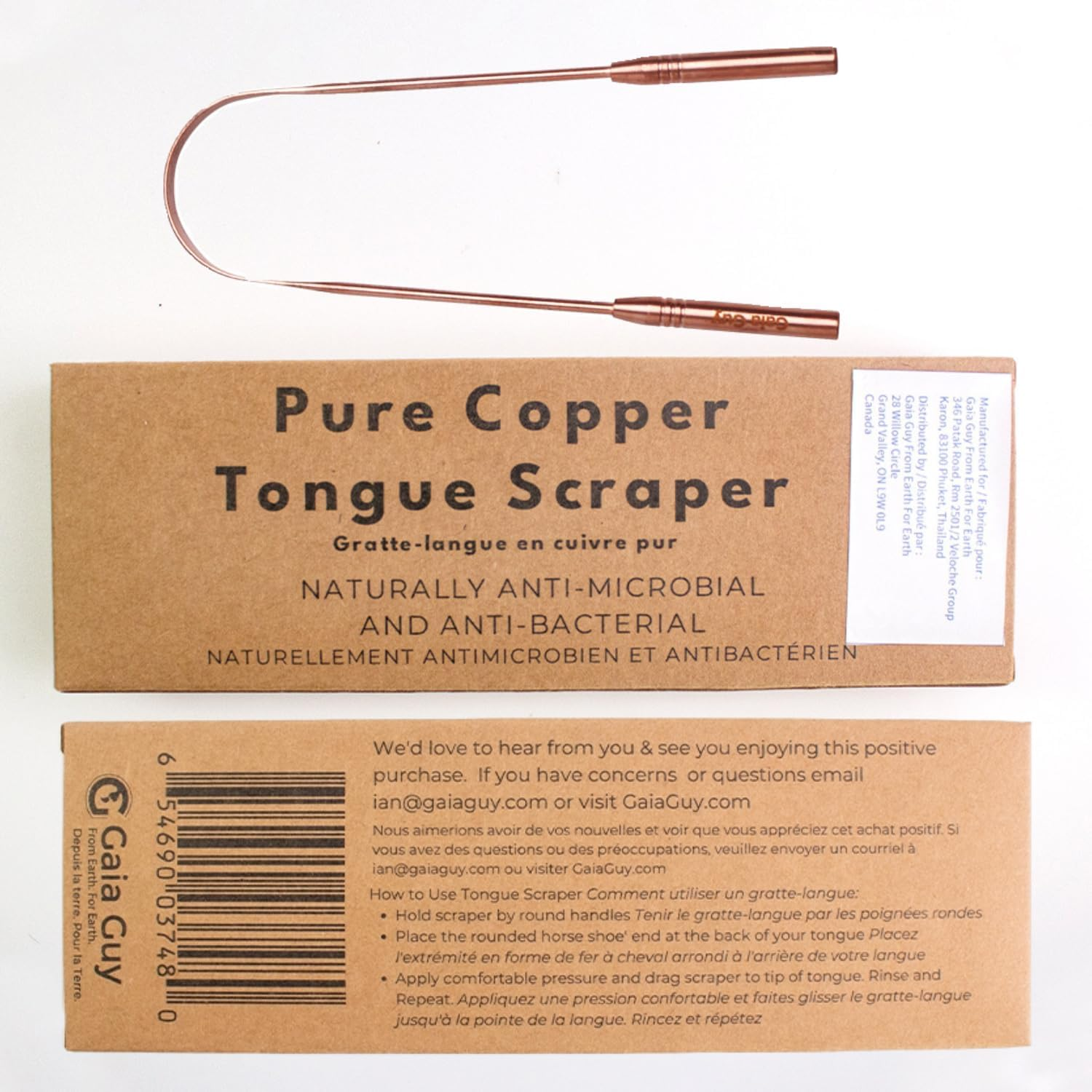 Gaia Guy 100% Pure Copper Tongue Scraper - Plastic-Free - Pure Tongue Cleaning Satisfaction image number 5