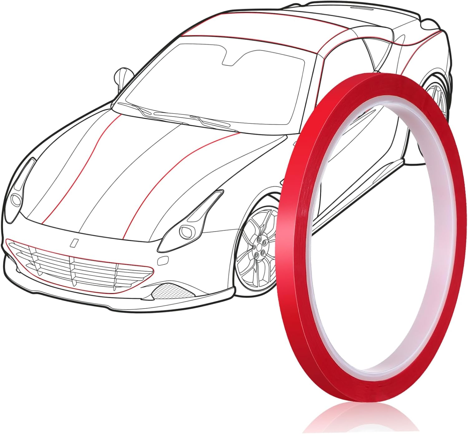 TEHAUX 2Rolls Car Decorative Strip Auto Trim Adhesive Tape Glitter Car Molding Trim for Interior image number 2