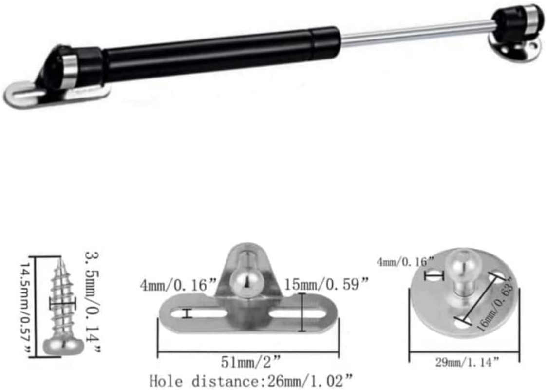 20N/4.4Lb Gas Struts 6 Inch Gas Struts Lift Supports Gas Spring Lid Support Gas Props/Shocks,Black 4 Pcs image number 6