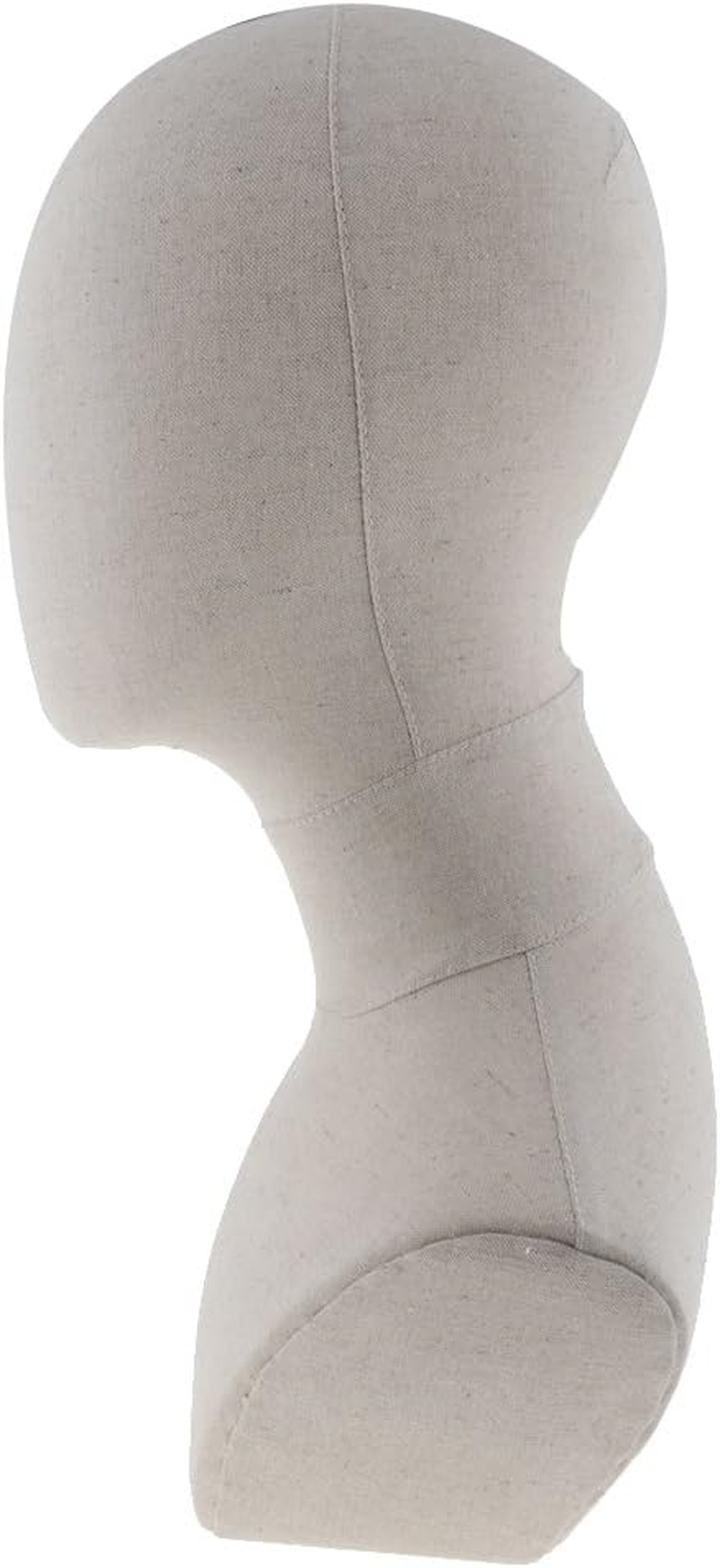 B Baosity Canvas Block Cork Head Model, Hair Wig Hairpiece Making Display Stand, Mannequin Manikin Head with Shoulder Bust