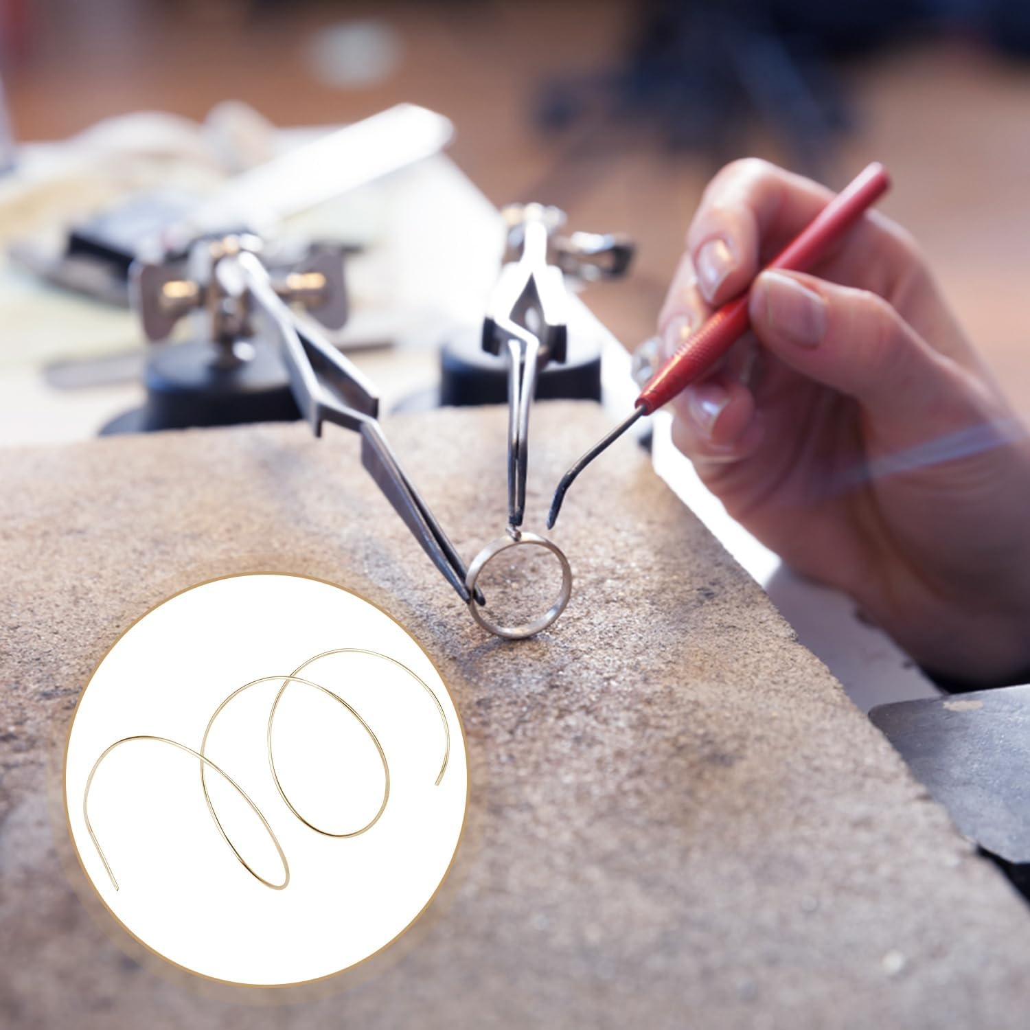 3Pcs 14K Gold Solder Wire for Jewelry Making, 6.3 Inch Long Easy Solder Gold Solder Flux for Jewelry Repair Electronics Plumbing (Melting Temperature 1325&deg;F, 1360&deg;F, 1450&deg;F) image number 2