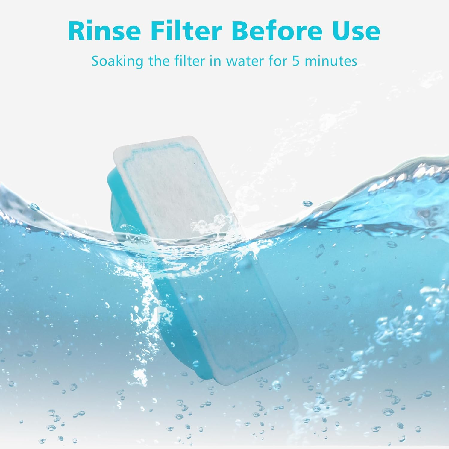 OMIPAWZ 12Pcs Cat Water Fountain Filter Replacement for Wireless Battery Operated Pet Drinking Fountain image number 3