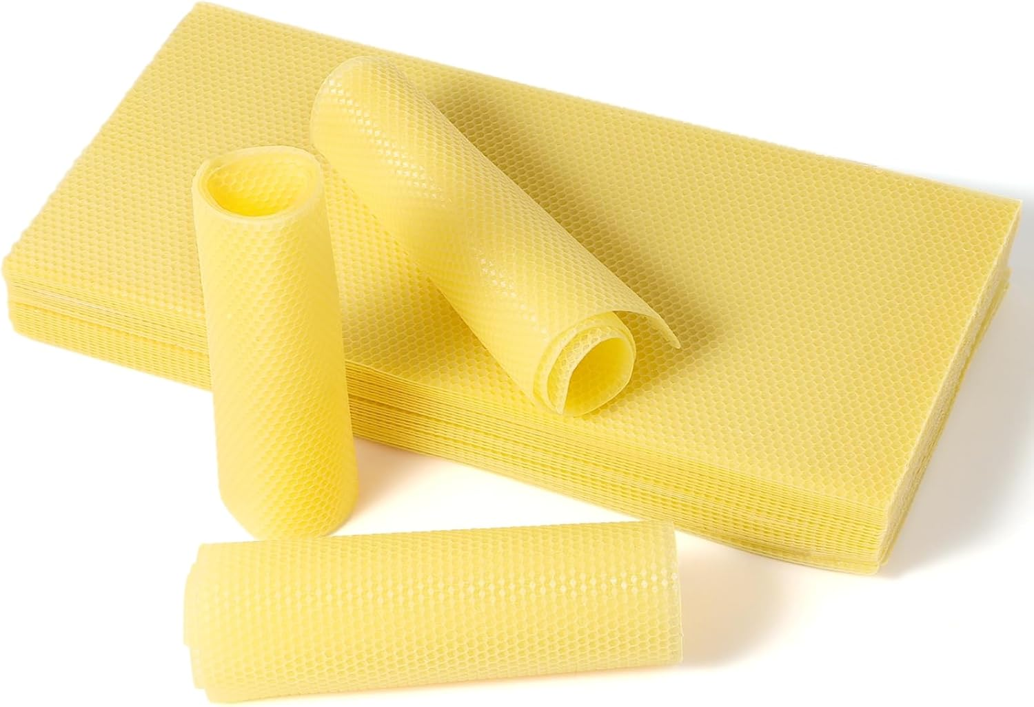 60-Pack Beeswax Sheets, 16-1/3 Inch X 7-2/3 Inch,Beehive Wax Foundation, Beeswax Foundation Sheet, Beeswax for Candle Making Beekeeping image number 3