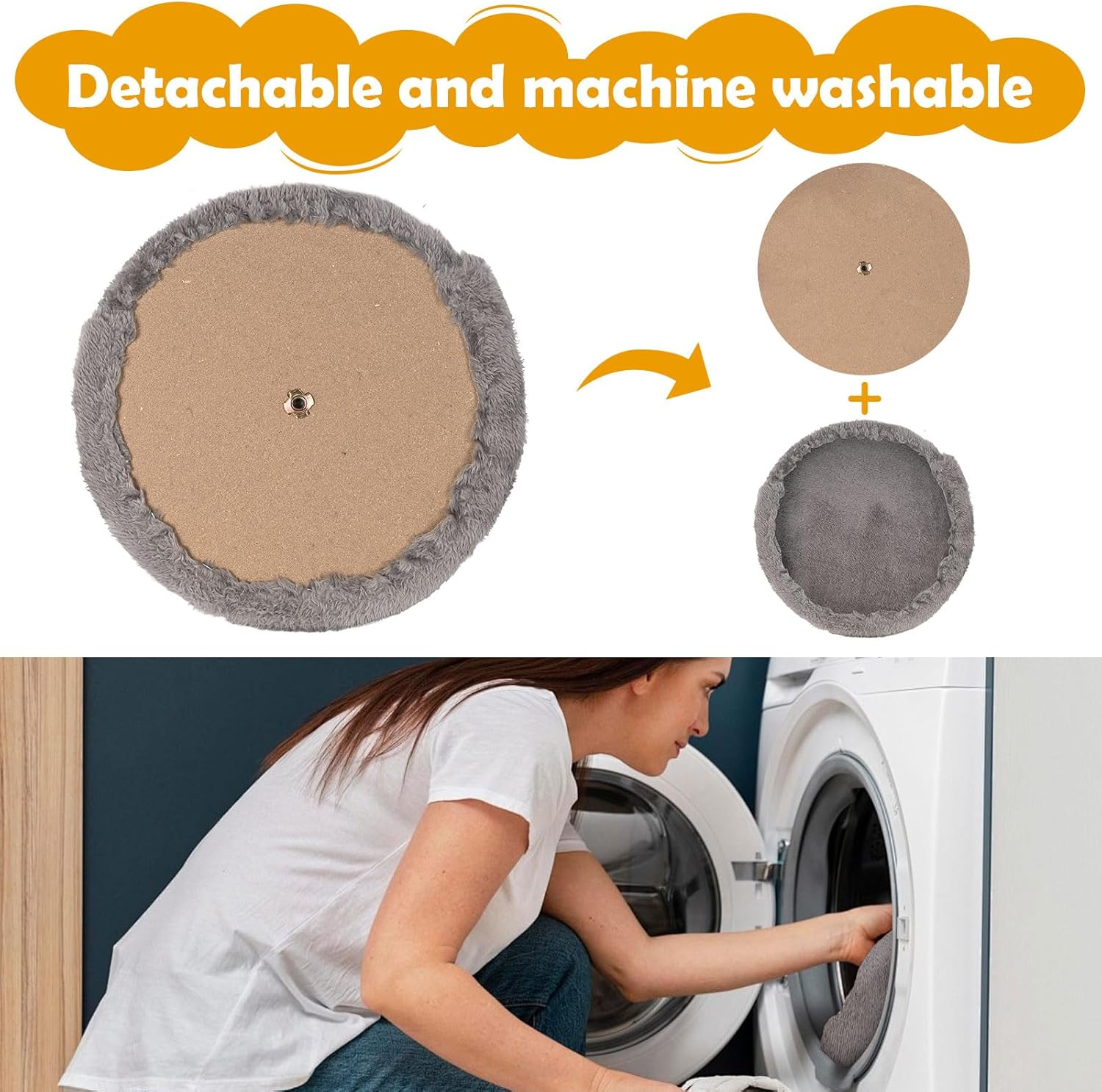 Cat Desk Bed with Scratching Pillar Plush Soft Padding Allow Your Lovely Cat Study and Work with You up to 9 Lb Load image number 1