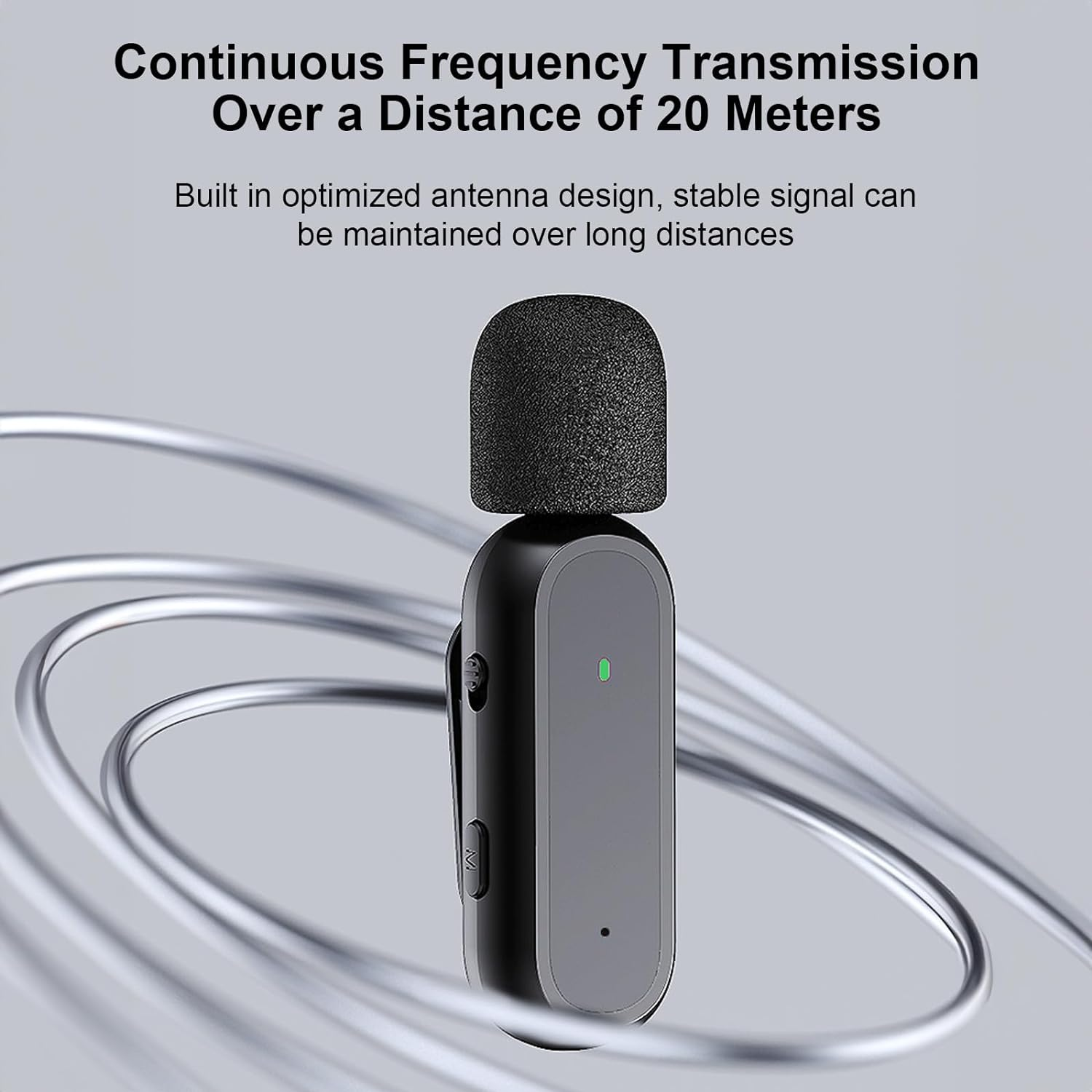Domary Wireless Clip-On Microphone Wireless Mic Receiver and Transmitter with Charging Box for Type-C Mobile Phone Rechargeable Microphone with Windscreen image number 2