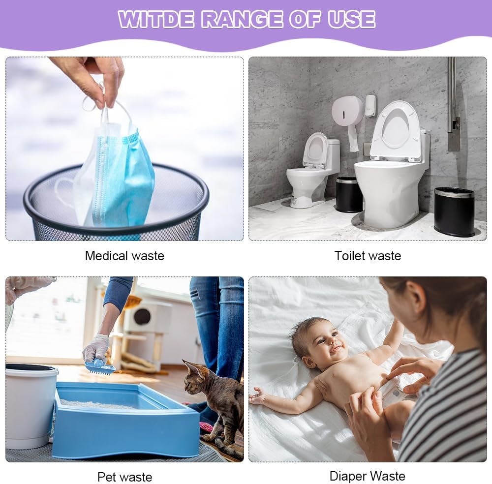 Nappy Bin Refills, 6PCS Diaper Pail Refill Bags Set, Diaper Bin Pail Disposal Bags 4.5M Long Compatible with Angelcare and Spross Diaper, Twist & Click and All Others(Purple) image number 2