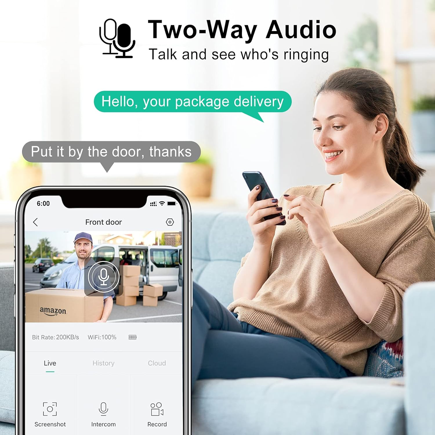 XTU Doorbell Camera with Chime - No Subscribe Video Doorbell - Two-Way Audio - PIR Motion Detection - IP66 Waterproof - Anti-Theft Alarm - Night Vision - 2.4Ghz Wi-Fi - Sd/Cloud Storage image number 3