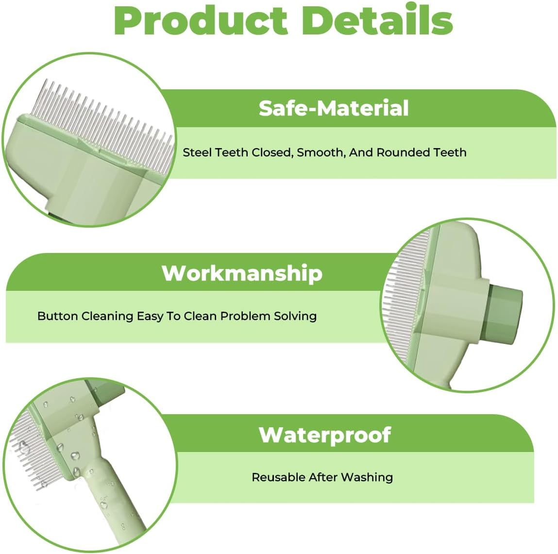 Pack of 2 Magnetic Gloves & Self-Cleaning Fur Flash Brush Cat Hair Remover Glove with Stainless Steel Comb for Removal, Fur Magnetic Gloves for Long and Short Hair Cats and Dogs image number 1