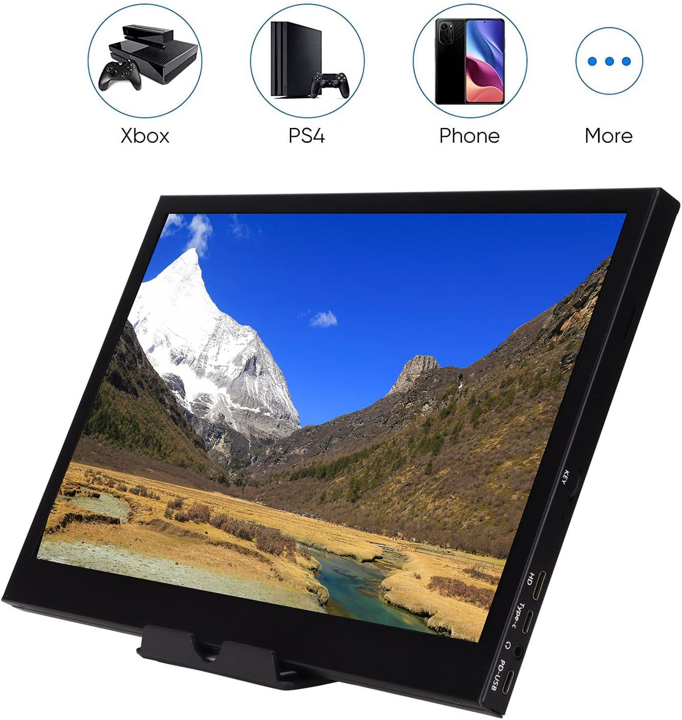 Portable USB C Monitor for Mobile Phones, 13Inch IPS HD 1440X900 Screen Display with Stand, Computer Gaming Monitor for Laptop image number 5