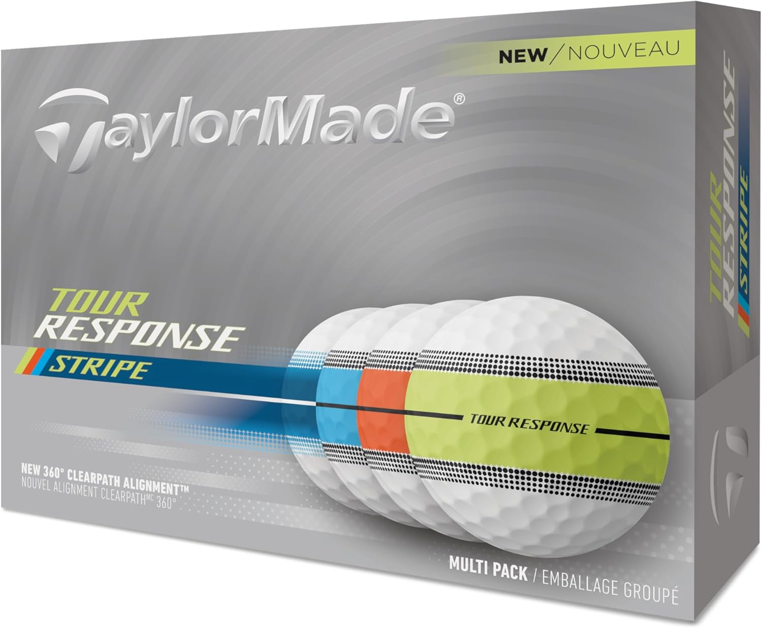 Taylormade Golf Tour Response Stripe Neonmulti GLB Dozen image number 1