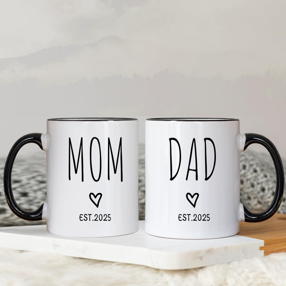 Fatbaby Pregnancy Gifts for New Parents Est 2025,Coffee Mug for Expecting Parents,First Time Parents Gifts for Couples,Baby Shower Gifts Coffee Mug for New Mom and Dad 11OZ Tea Cup image number 2