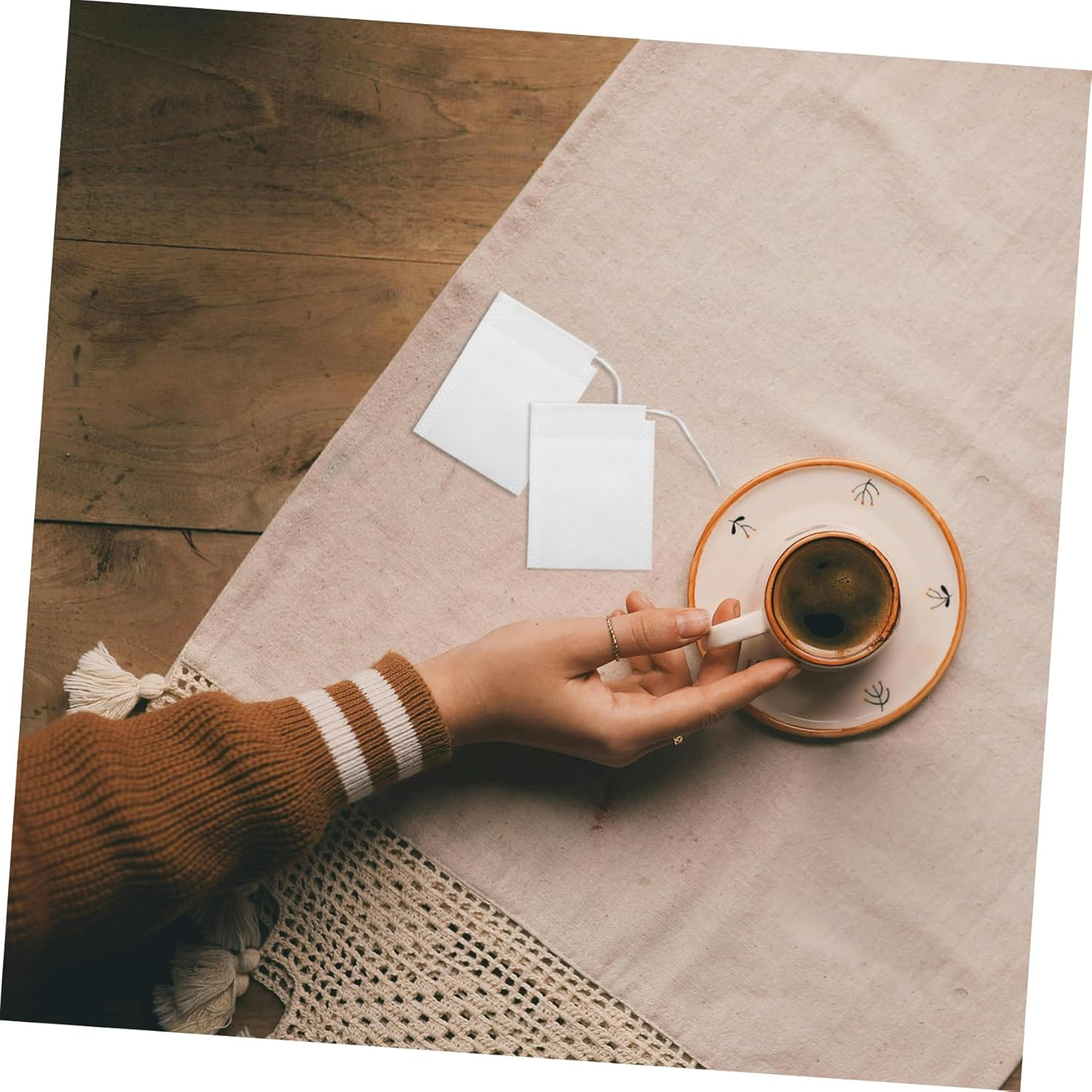 VINTORKY 100Pcs Detox Tea Bags Reusable Tea Sachets for Filtering Infusers Sealable Material image number 6