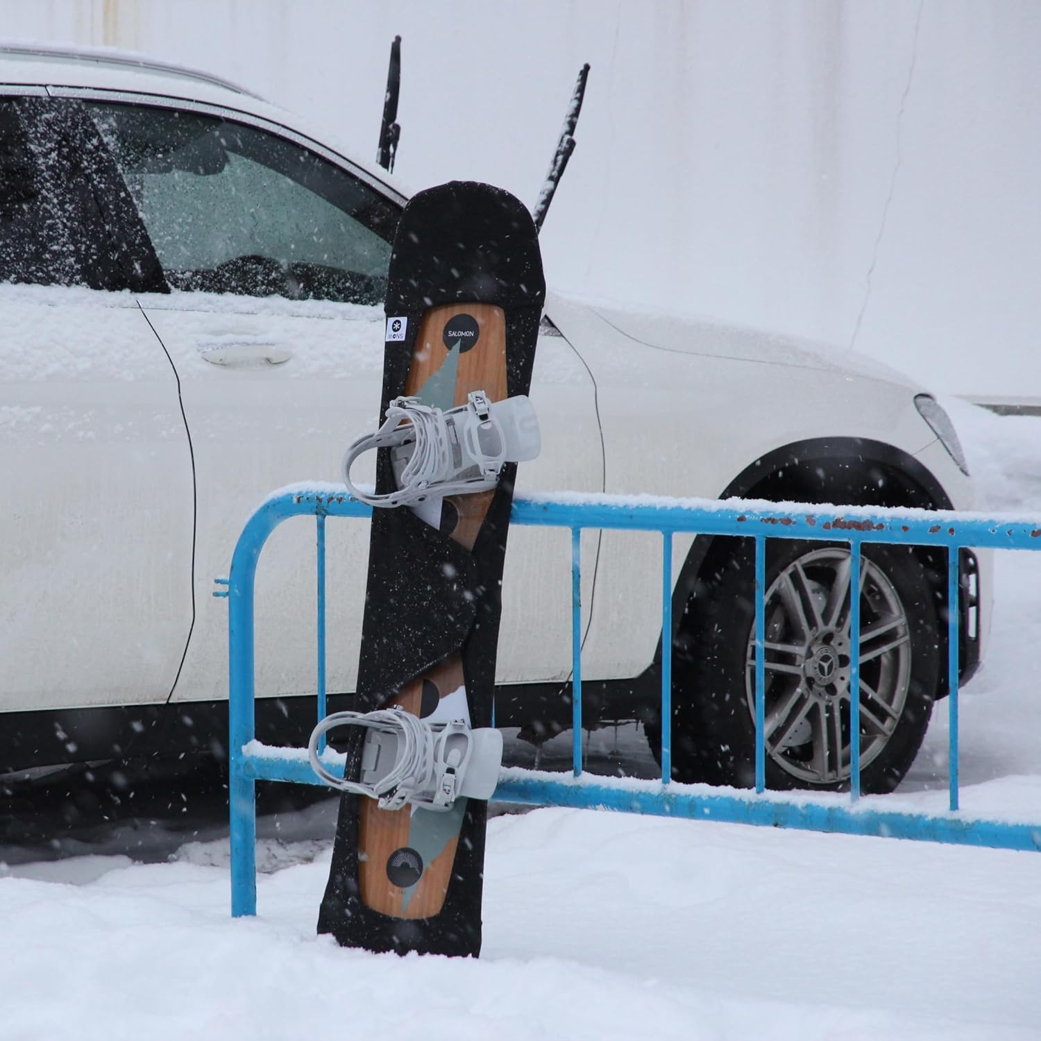 MONS Setback Stance Powder Snowboard Protection Soft Sleeve for Board Bag with Binding Open Scratch-Resistant