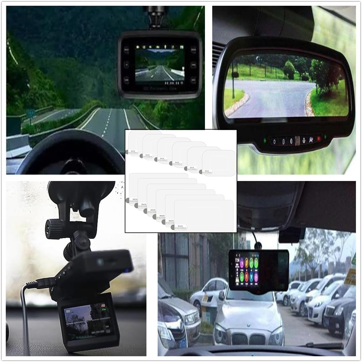 12Pcs Electrostatic Windshield Dashcam Stickers,Electrostatic Stickers for Dash Cam,Car Membrane, ETC Equipment image number 4