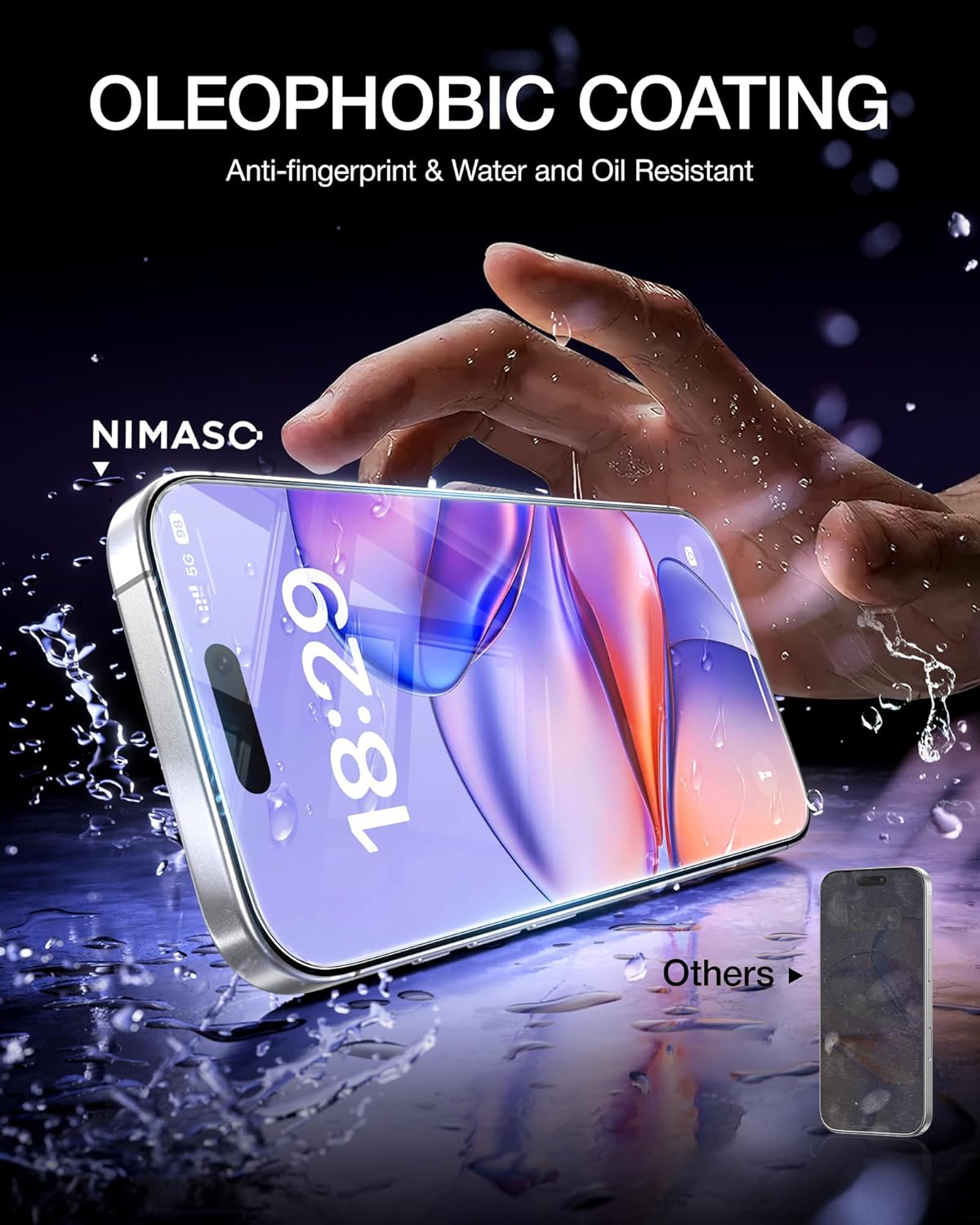 NIMASO for Iphone 17 Pro Screen Protector 6.3-Inch, 2 Pack 9H Hardness HD Clear Tempered Glass Military Grade Shatterproof, Anti-Scratch, with Easy Installation Tool image number 2