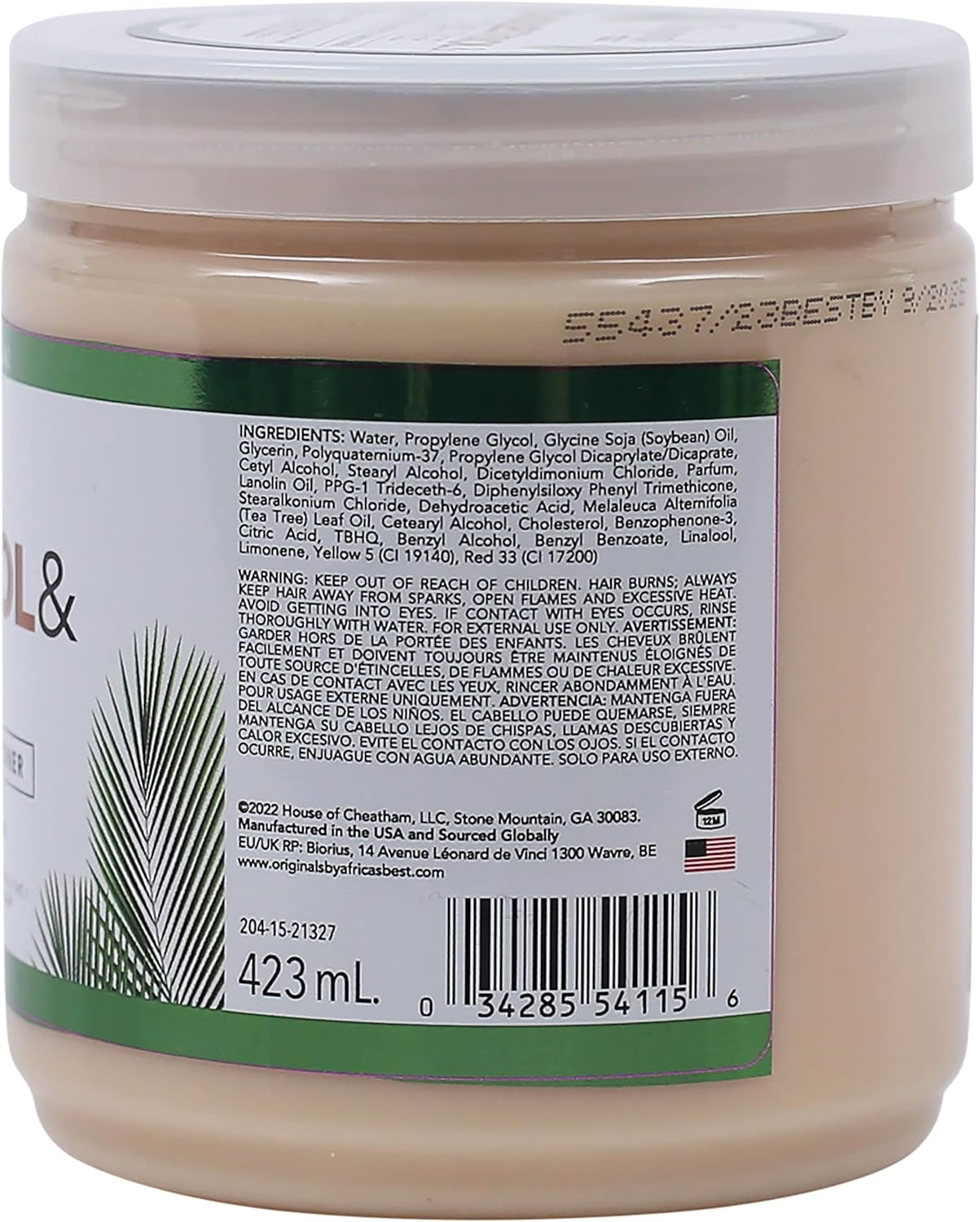 Originals by Africa'S Best Cholesterol Tea Tree Oil, Rinse-Out plus Leave in Conditioner, Repair and Revitalize Damaged, Dry, Overprocessed Hair, 15 Oz image number 3