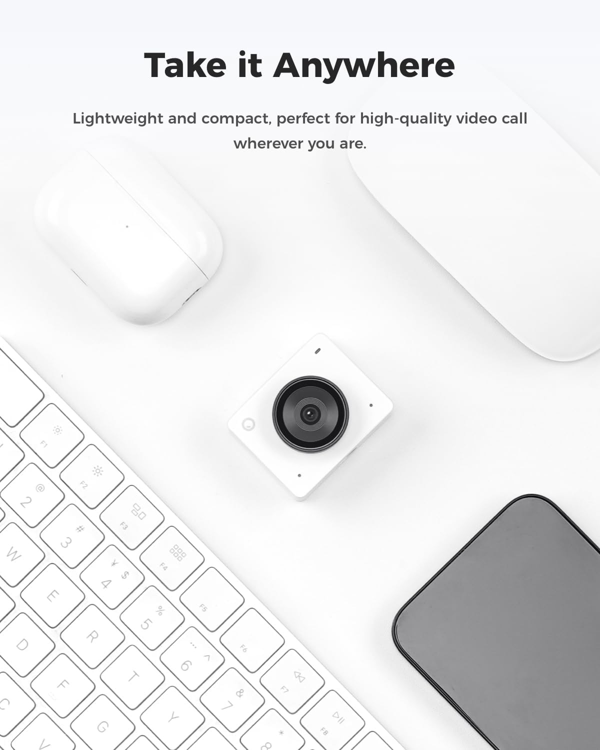 OBSBOT Meet 2 Ai-Powered 4K Webcam, AI Framing & Autofocus, Webcam with Microphone, 60 FPS, HDR Low-Light Correction, Beauty Mode, Webcam for PC, Streaming, Conference, Gaming, Etc. (Cloud White) image number 4