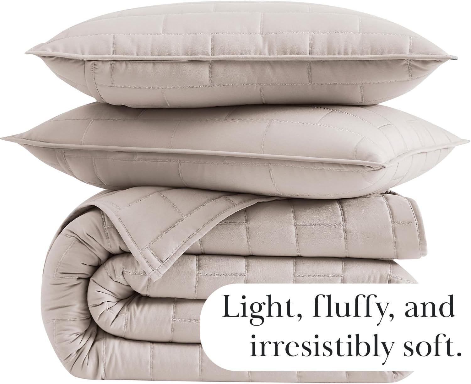 Southshore Fine Linens - the Brickyard Collection Lightweight Quilt Sets, Microfiber, Bone, Full/Queen image number 2