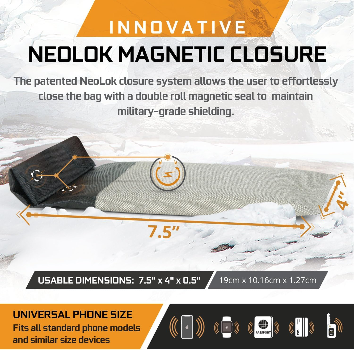 Mission Darkness Faraday Phone Sleeve // Slim Waterproof Dry Bag for Cell Phones + RF Shielding Liner // Signal Blocking, Anti-Tracking, EMP Shield, Data Privacy, Electronic Device Security