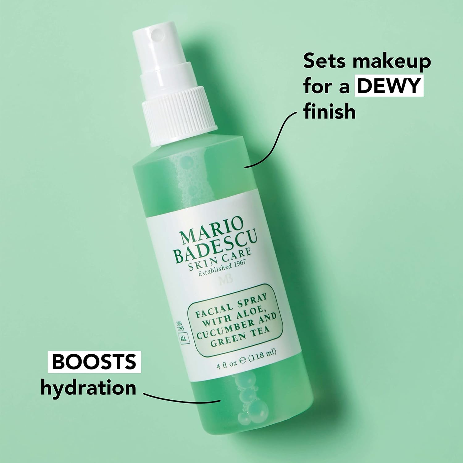 Mario Badescu Facial Spray with Aloe, Cucumber and Green Tea for All Skin Types | Face Mist That Hydrates & Invigorates | 4 Fl Oz(Pack of 2) image number 2