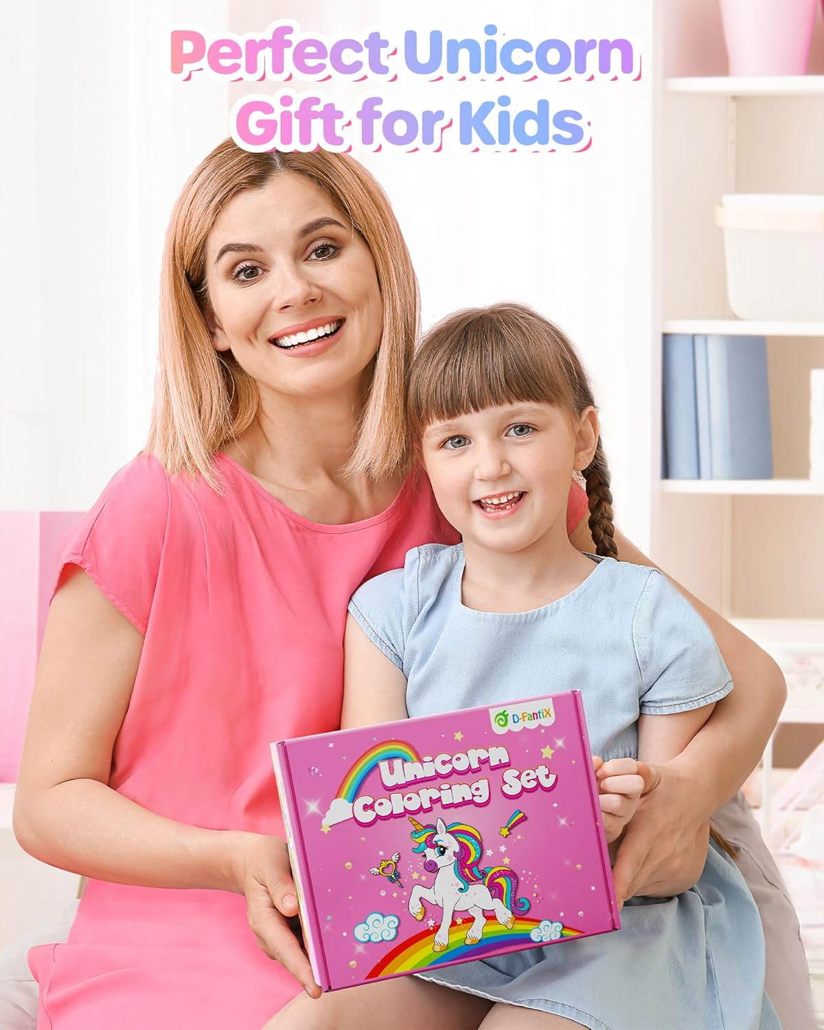 D-Fantix Unicorn Art Supplies Convertible Bag for Girls, 63Pcs Coloring Drawing Set for Kids with Fruit Scented Markers, Portable Travel Activity Kit, Birthday 4 5 6 7 8-12 Year Old Girls image number 6