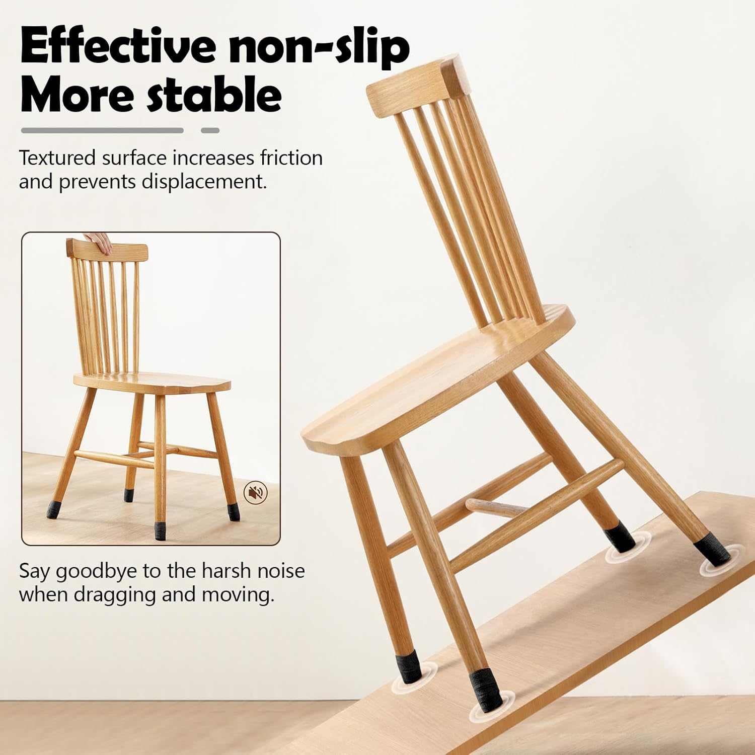 10 Pack Tapes Chair Leg Floor Protectors, Self Adhesive anti Slip Furniture Pads Tape Roll 1" X 177", Suitable for Different Furniture Legs Hardwood Floor Table Couch (Black) image number 2