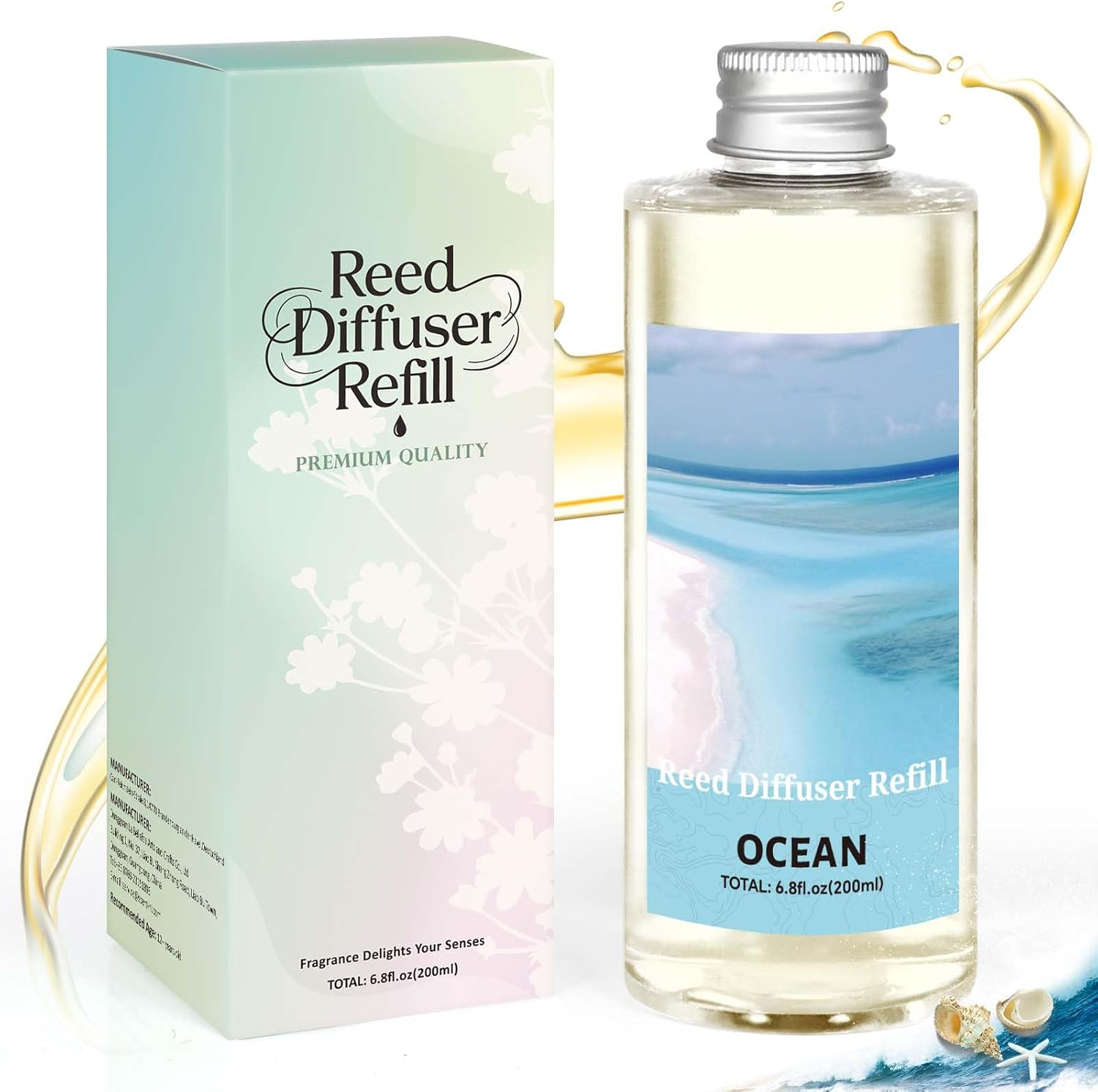 LA BELLEF&Eacute;E Reed Diffuser Refill 200Ml - Long Lasting Ocean Essential Oil for Home Fragrance - Room Fragrance Oil for Bedroom, Bathroom, Living Room- Natural Scented Oil Refill image number 2