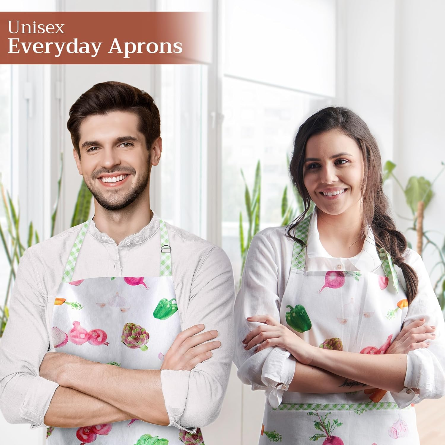 Maison D'Hermine 100% Cotton Apron for Women with Pocket Kitchen Chef Apron for Men Cooking Gardening Server Waitress Maid image number 1