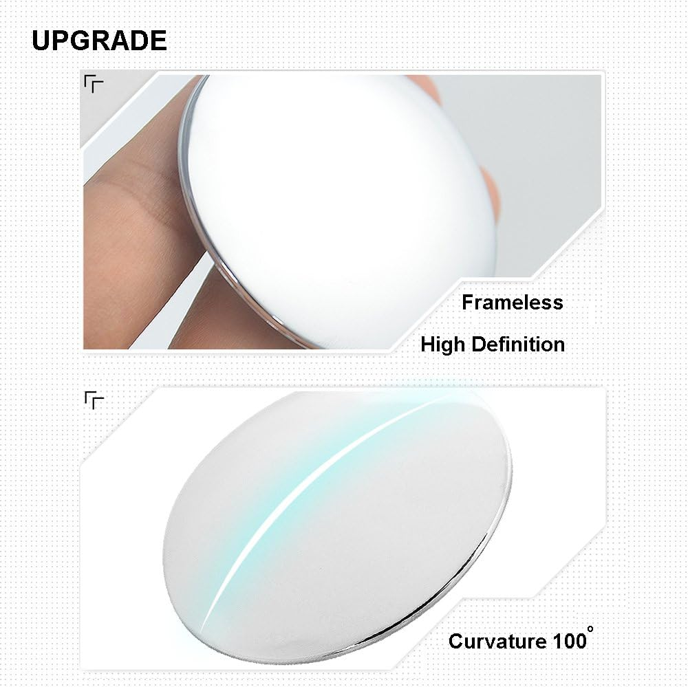 Blind Spot Mirrors, Beeway&reg; round Frameless 360&deg; Rotate Sway Adjustable HD Glass Convex Mirror Maximize Rearview Universal for Car SUV Trucks Traffic Safety - Pack 2 image number 2