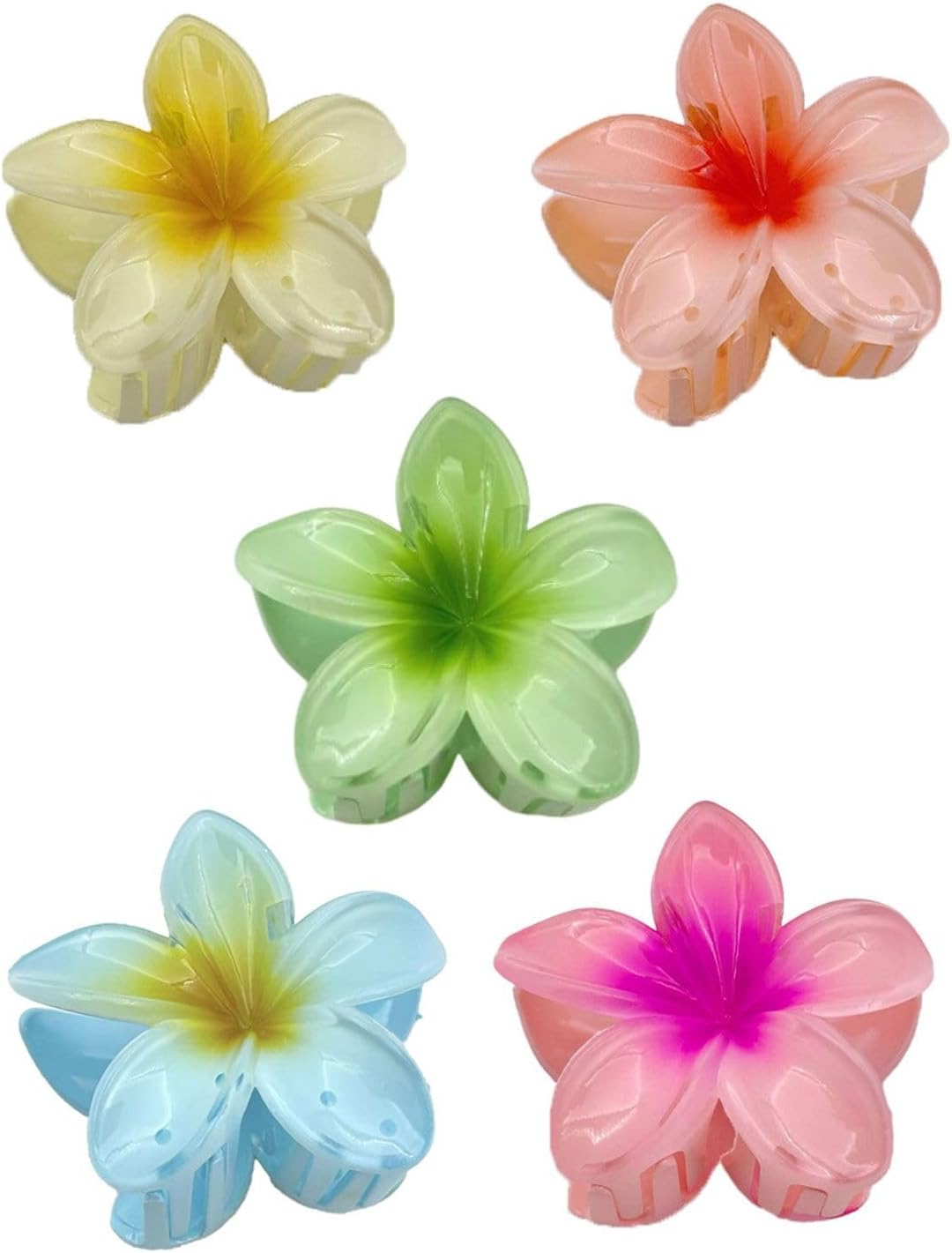 KGDUYC Hawaii Hair Clips Flowers 4 Pieces Hair Clip Beach Flowers Hair Clip Headpiece for Girls and Women Beach Party Pool Holiday image number 4