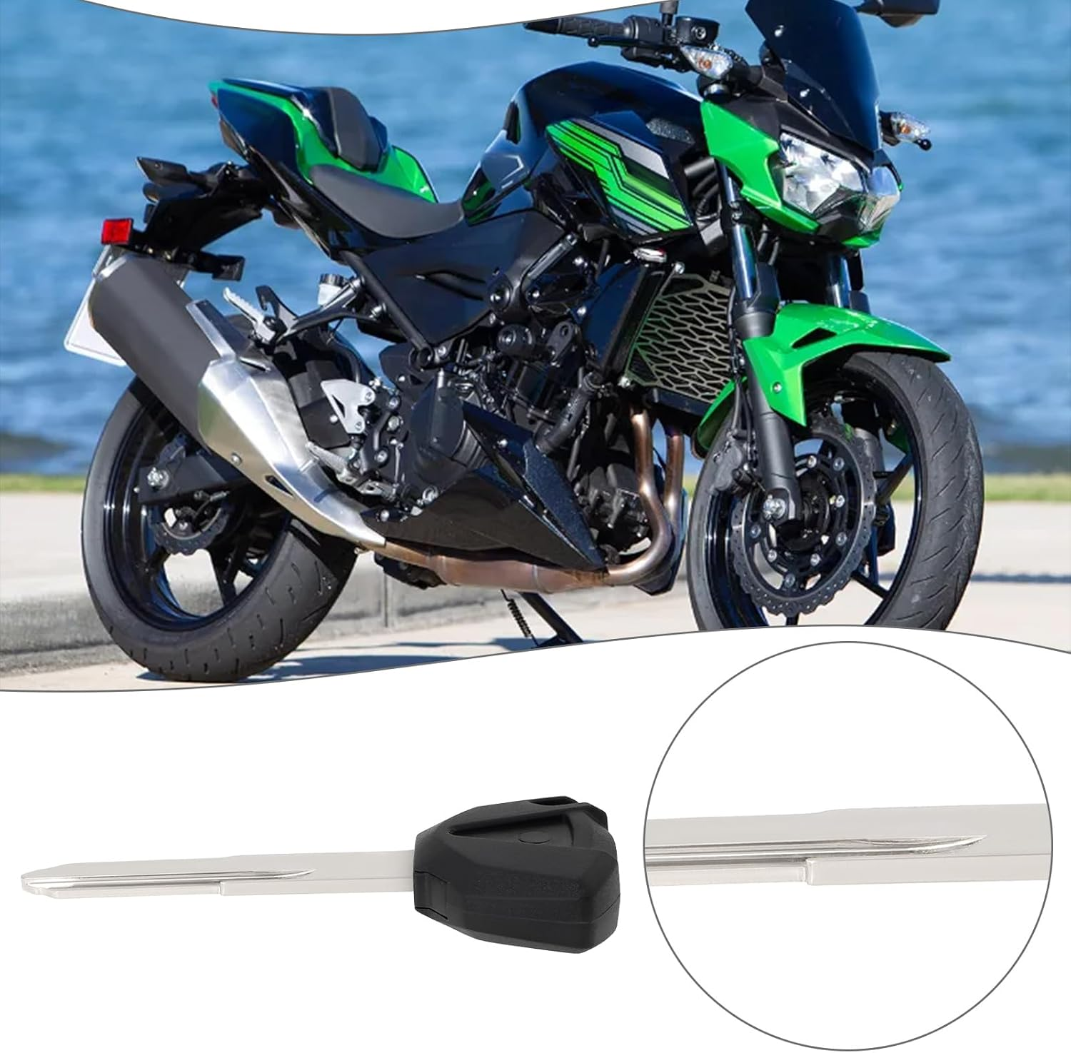 SG Store 3PCS Motorcycle Blank Blade Uncut Key Compatible with Kawa-Saki Z400 Z900 Z750 Z1000 2017-2020 Compatible with Ninja ZX-6R ZX-7R ZX-9R ZX-10R ZX-12R ZX-14R Replacement Key