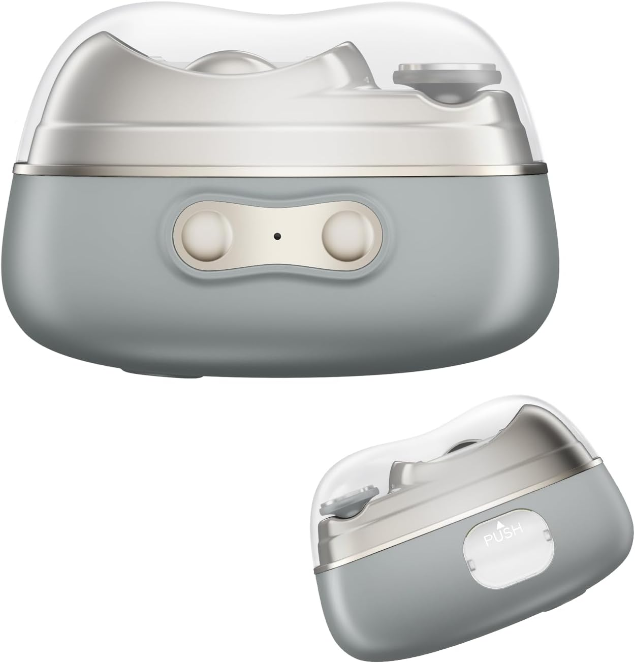 4 in 1 Automatic Electric Nail Clipper & Polisher with Built-In Storage, LED Light, 2 Speeds &ndash; Toenail Trimmer for Baby/Seniors, Ideal Gift for Family and Friends (Grey)