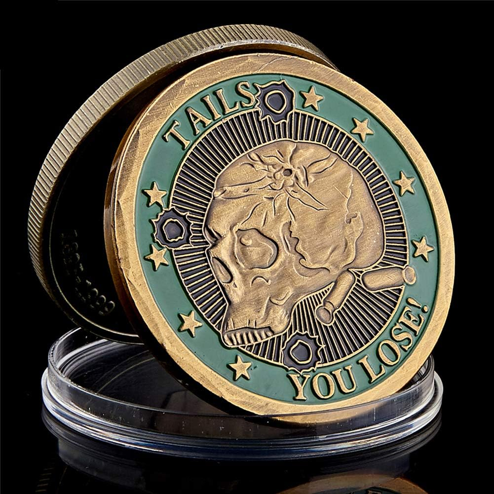 Good Luck Heads Tails Challenge Coin，Heads We Win Tails You Lose image number 3