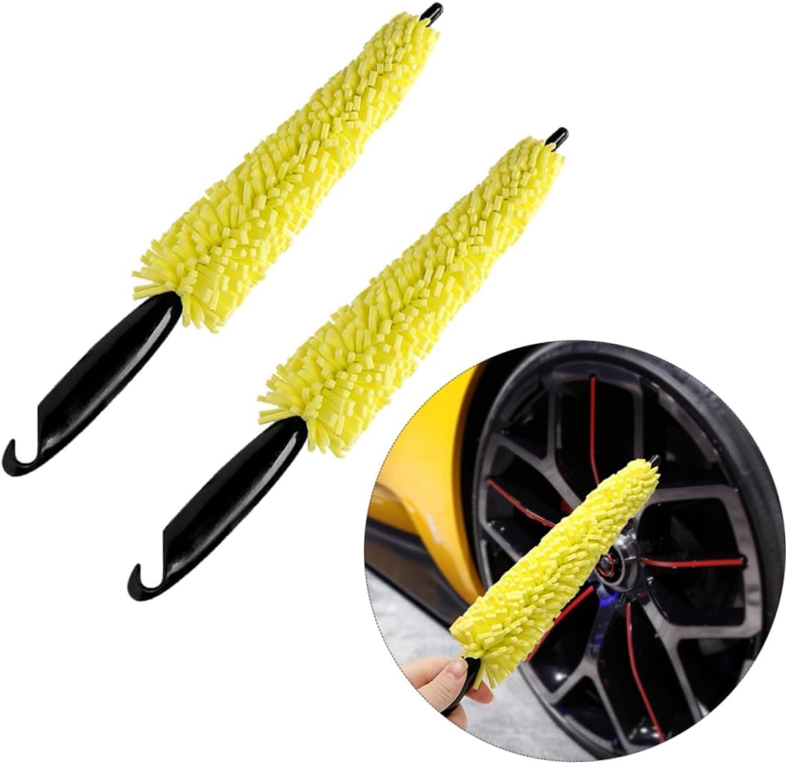 KAILIKETIY Car Tyre Brush and Wheel Rim Cleaning Brush Set 2Pcs Sponge for Vehicle Tire and Rim Care Universal Use for Car Wheel Maintenance image number 3