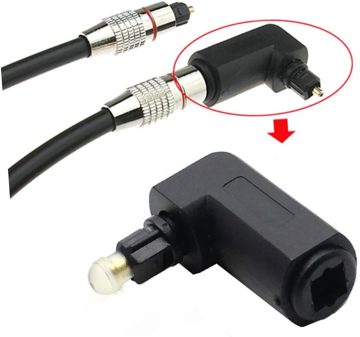 5-Pack 90-Degree Fiber Optic Adapter Male to Female Audio Connector for Home Theater and Sound Systems image number 2