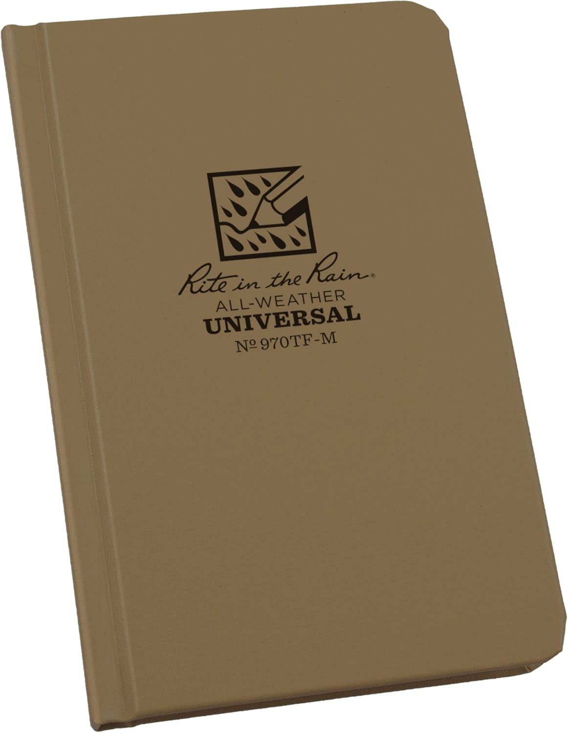 Rite in the Rain Weatherproof Hard Cover Notebook, 4.25" X 6.75", Tan Cover, Universal Pattern (No. 970TF-M)