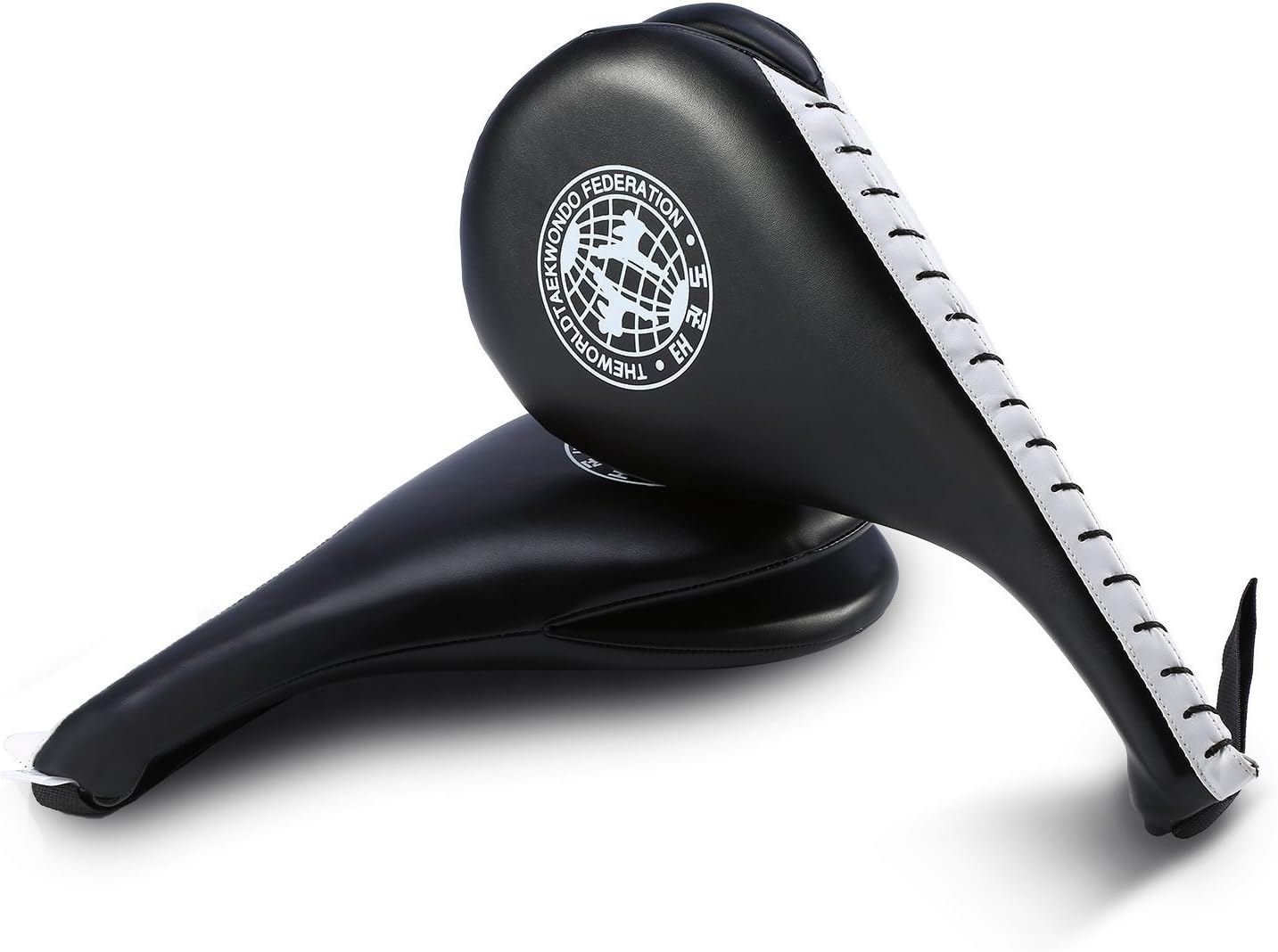 Taekwondo Double Kick Pad,Target Karate Kickboxing Training TKD Kicking Pad,Practice Kick Target Training Double Face Kick Foot Pad,Martial Arts Equipment Sporting Goods Paddle - Black image number 2