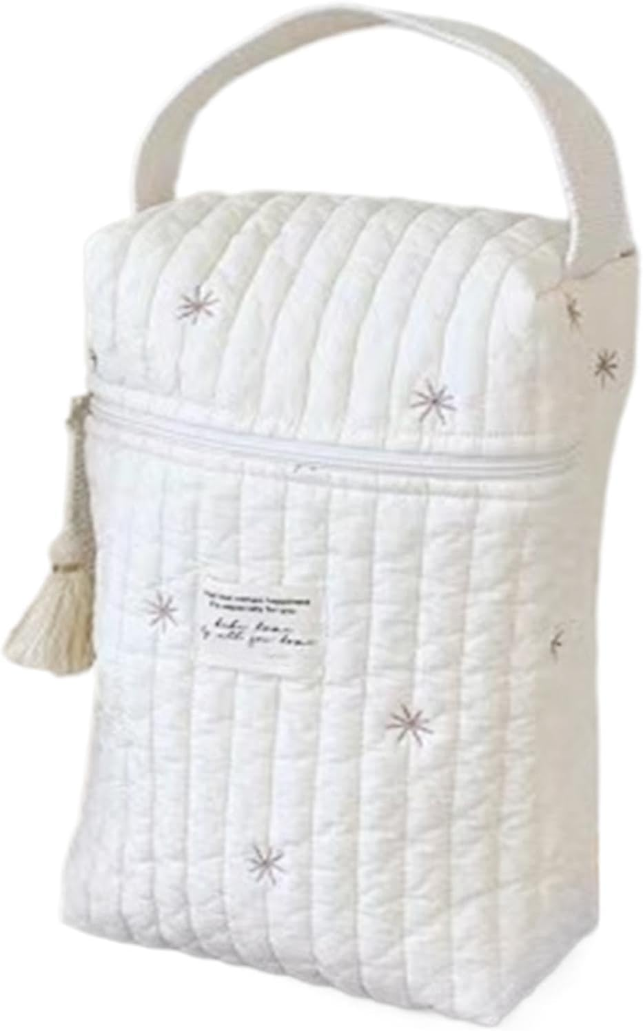 Quilted Diaper Bag, Portable Diaper Bag, Quilted Cartoon Bag, Portable Bag with Handle, Soft Storage Bag for Toy Towels image number 4