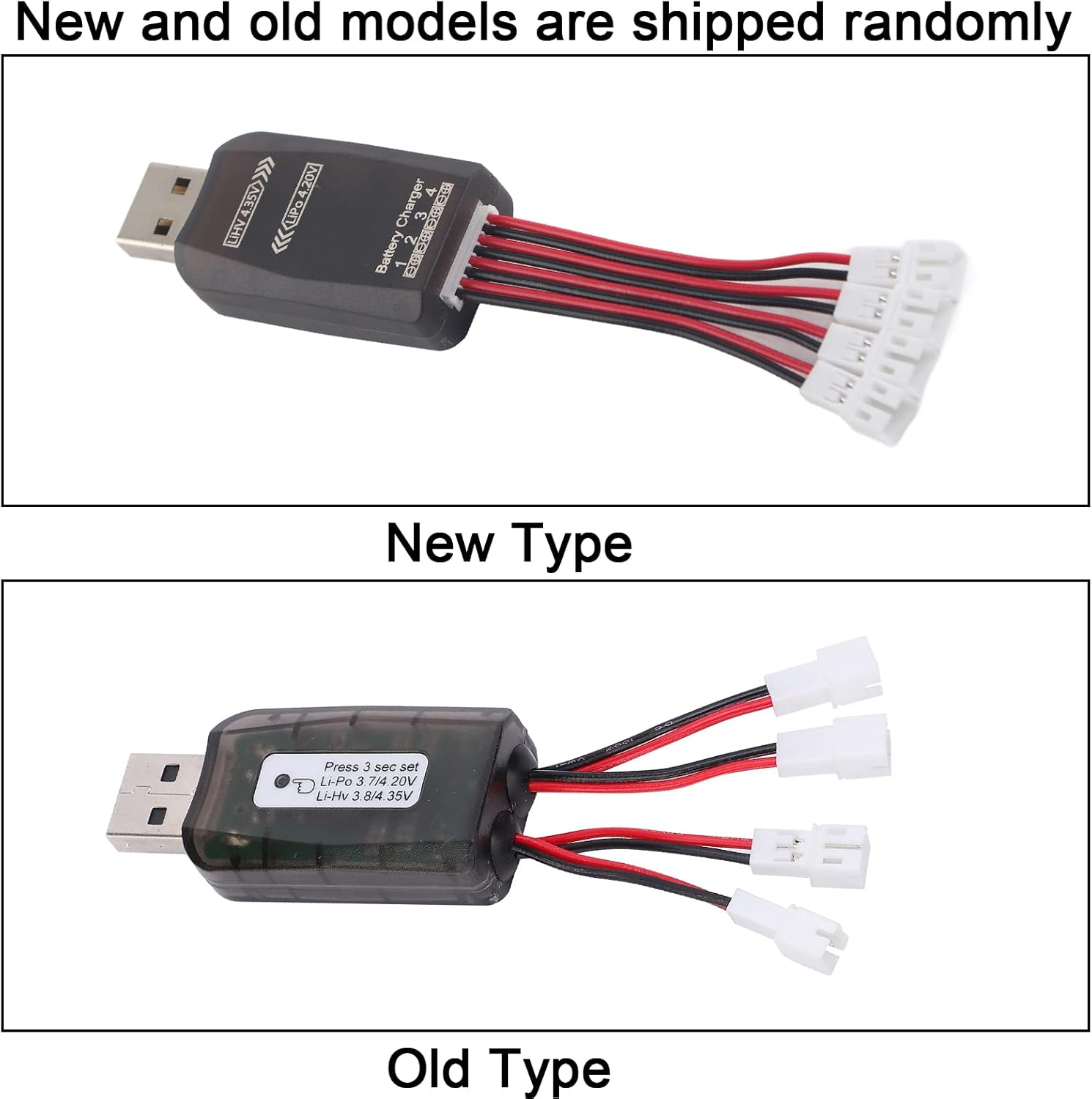 Vatos Charger USB, Charger for RC USB Battery for RC Car Boat Airplain Model Accessories