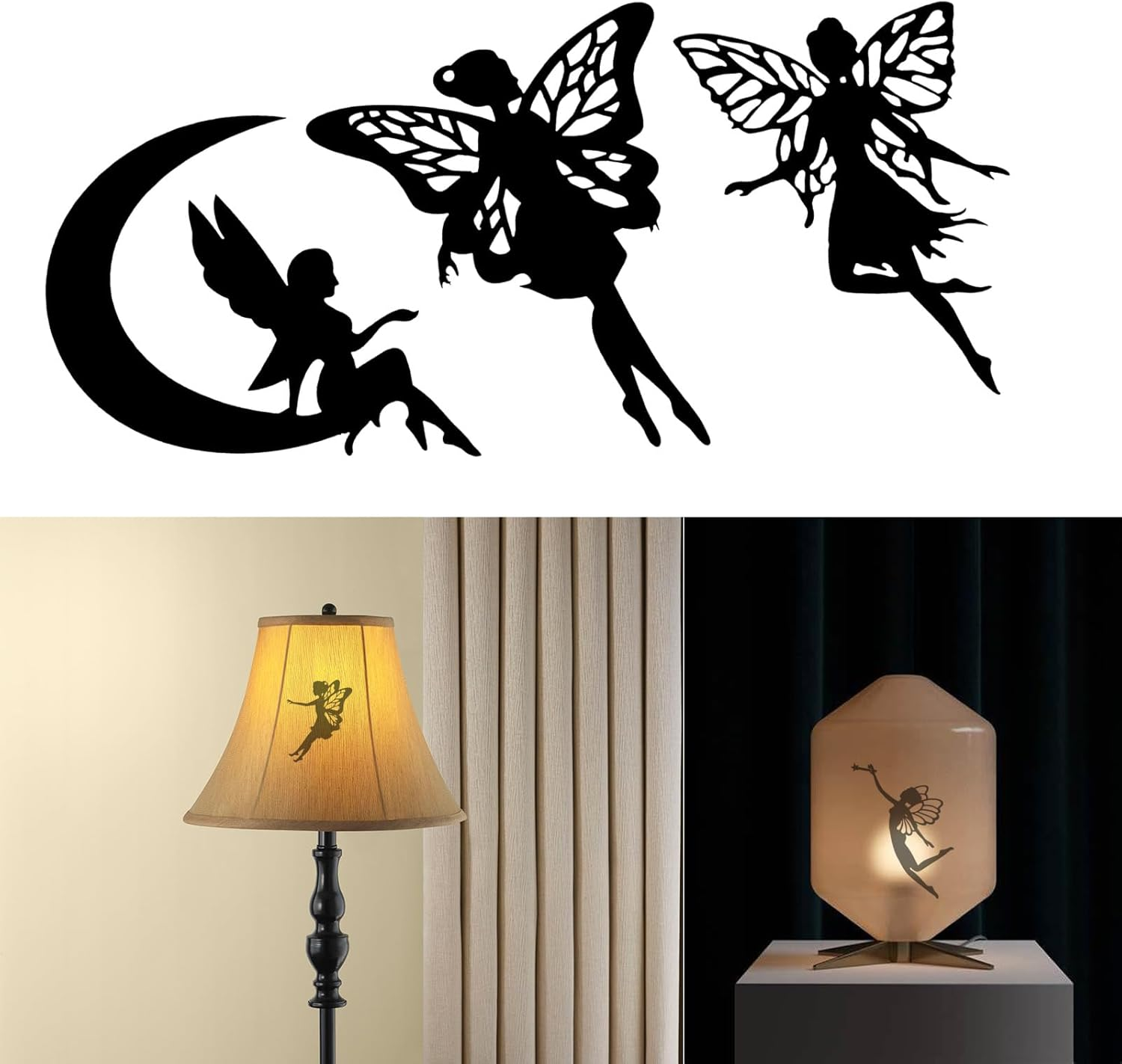 Emagtech 40PCS Fairy Cutouts Silhouette Embellishments Jar Decals Decorative Paper for Lantern Jars Scrapbooks Windows Desks Mobile Phones Decoration image number 6