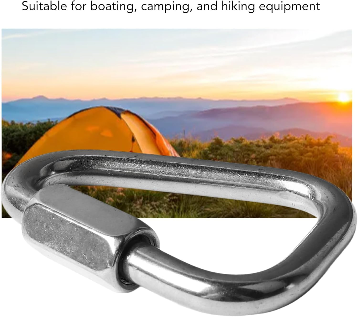 Delta Quick Link, 2.8 Heavy Duty Triangle Locking Carabiner, Stainless Steel Triangle Quicklink Chain Connector, Screw Lock Carabiner Links for Camping Outdoor Equipment Hammocks