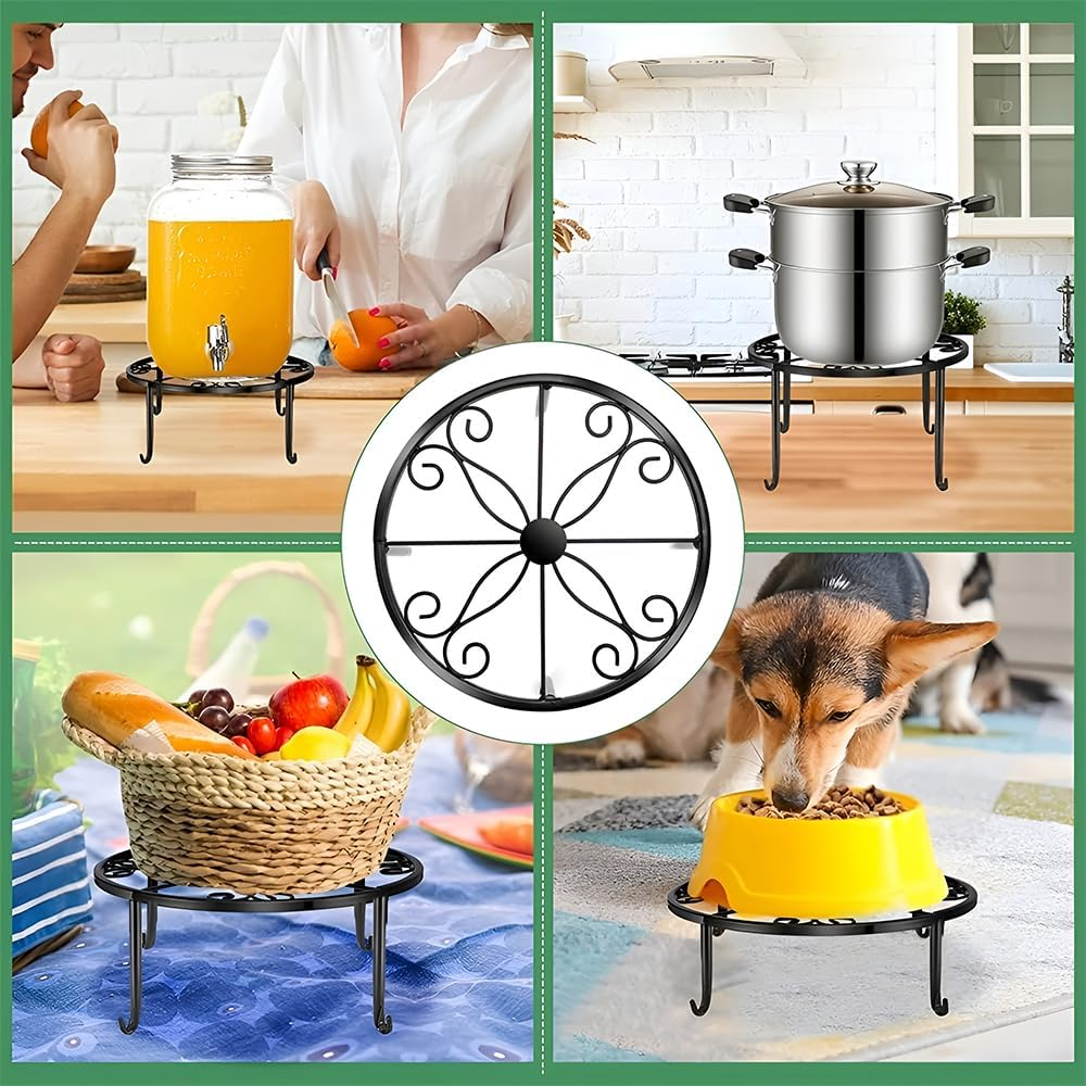 5 Pack Metal Plant Stand for Outdoor Indoor Plants Heavy Duty Flower Pot Stands for Multiple Plant Rustproof round Flower Pots Holder for Home Garden image number 1