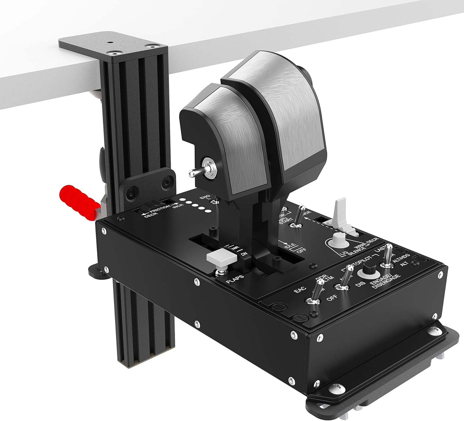 Easyget 2 Set Hotas Desk Mount for the Flight Sim Joystick, Throttle, MFD Compatible with Thrustmaster Hotas Warthog, Thrustmaster MFD (Color Black) image number 6