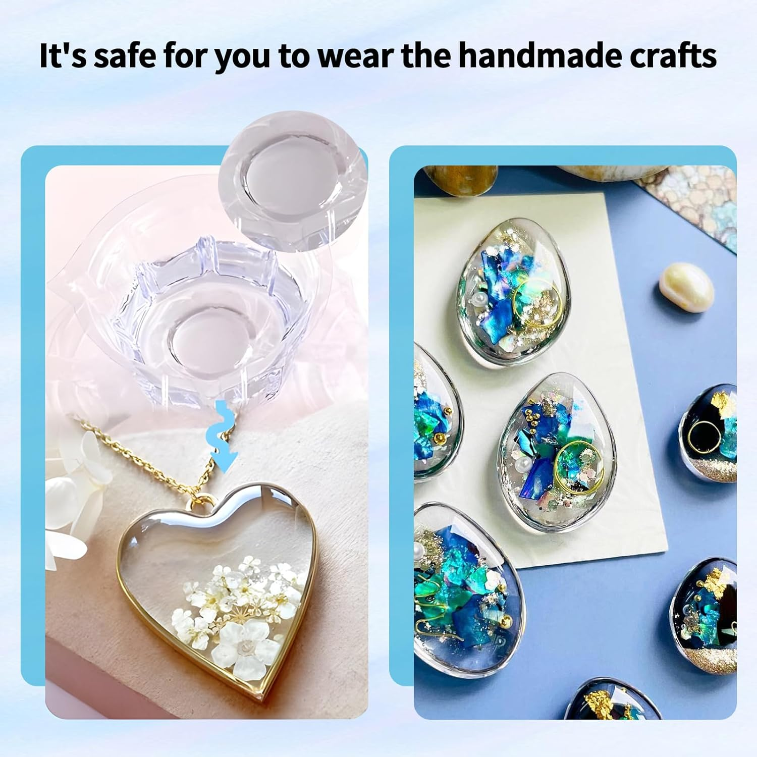 UV Resin 200G - Upgraded Hard Type Crystal Clear Ultraviolet Curing UV Epoxy Resin for Craft Jewelry Making image number 2