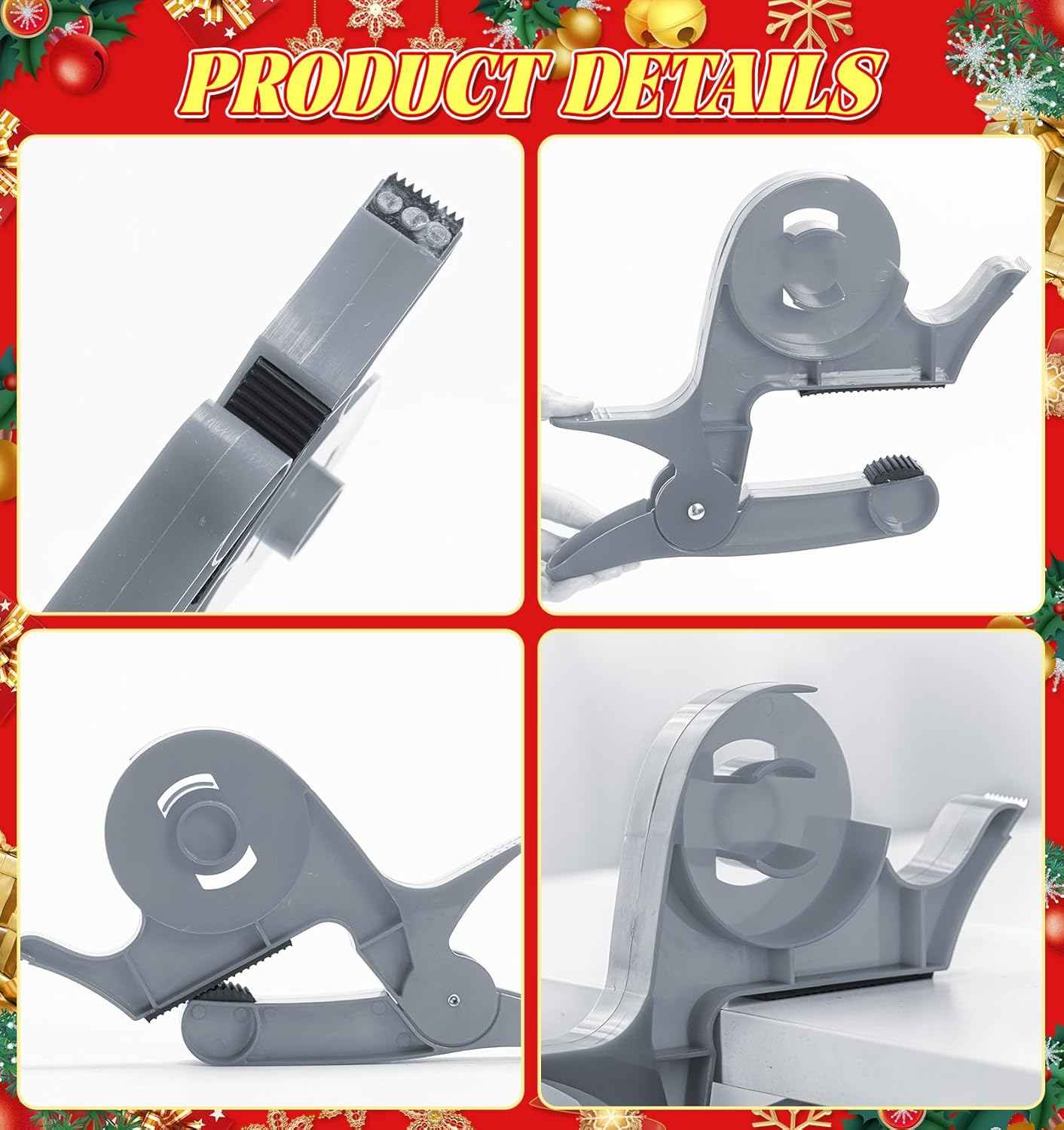 2 Pack Wrapping Paper Clamps Tape Dispenser Gift Wrap Cutter Tools for Smooth and Precise Cutting Easy to Use Paper Roll Holder for Holiday and Birthday Wrapping Organisation(Grey) image number 6